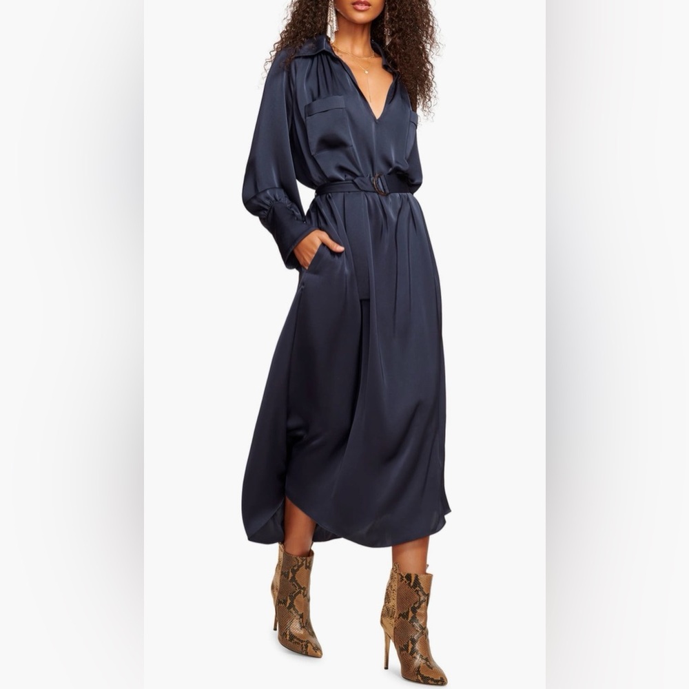 NWT RAMY BROOK Cecilia Dress In Navy. Size XS